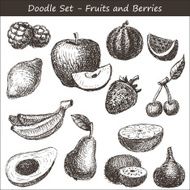 handmade work - set fruits and berries