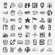 doodle travel icons set N3
