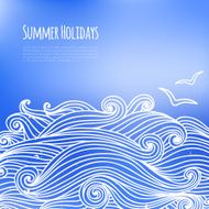 Summer background with sea waves