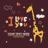 greeting card with giraffe N3