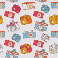 vintage seamless pattern with camera N3