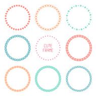 Hand drawn color frame of geometric pattern Trendy doodle style N2