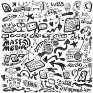 web mass media - doodles set