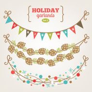 Set of holiday garlands - Christmas