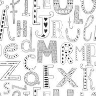 Vector background with hand drawn alphabet N2