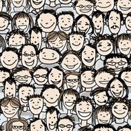 Seamless pattern with people crowd for your design N6