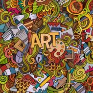 Cartoon doodles art and craft background