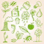 Hand-drawn ecology set N3