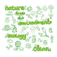 Set of Handrawn ecological symbols