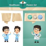 Doctors with Speech Bubbles Set