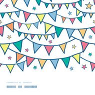 Colorful doodle bunting flags horizontal seamless pattern background N2