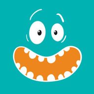 Surprised Cartoon Turquoise Face