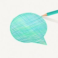 Hand-drawn speech bubble Sketch pencil drawing