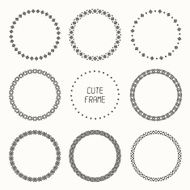 Hand drawn monochrome frame of geometric pattern Trendy doodle style