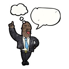 cartoon man explaining his idea N3
