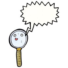magnifying glass cartoon character N18