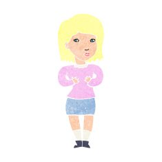 cartoon woman making excuses N28