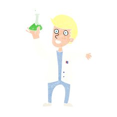 cartoon happy scientist N14