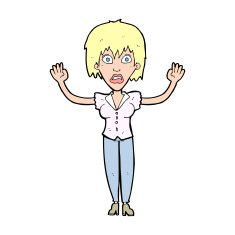 cartoon woman stressing out N33