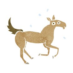 cartoon horse sweating N14