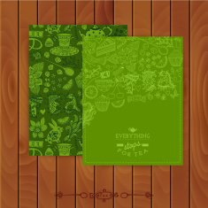 Green tea Branding Design Set of floral cards