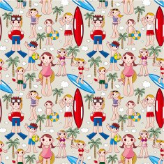 seamless summer people pattern