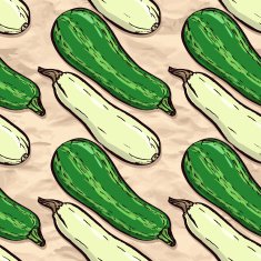 seamless vector pattern with zucchini