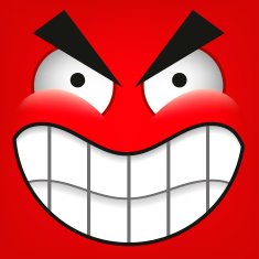 Vector Cute Cartoon Red Furious Face N2