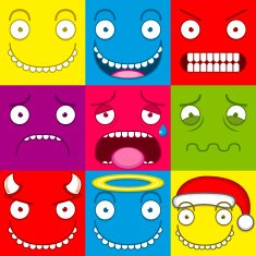 Vector Cartoon Set Of Different Cute Faces N3