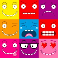 Vector Cartoon Set Of Different Cute Faces N4