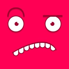Vector Cute Cartoon Pink Confused Face free image download