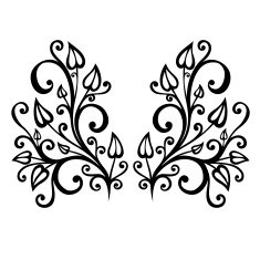 Original Decorative Leaf with Ornament (Vector) N10