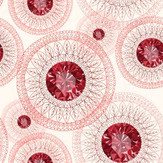 Seamless pattern with rubbies in vector