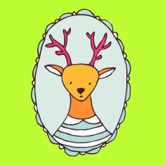 Illustration with deer portrait N2