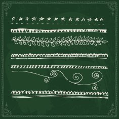 Hand drawn line border set N7