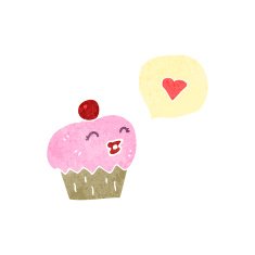 retro cartoon cupcake N6