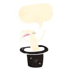 retro cartoon rabbit in hat N3