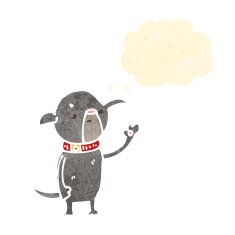 retro cartoon cute little pug dog
