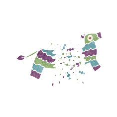 retro cartoon exploding pinata