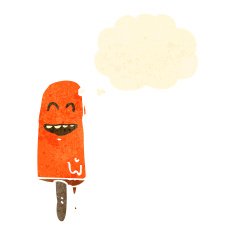 melting ice lolly retro cartoon