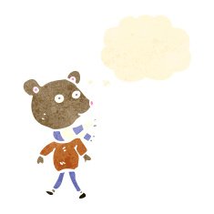 retro cartoon bear in clothes N2