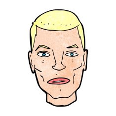 cartoon serious male face N13