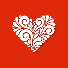 Valentine's wedding card with heart