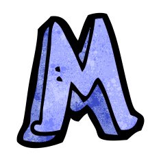 Cartoon Letter M N27
