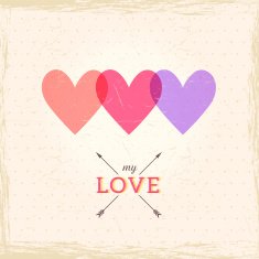 Happy Valentine's Day Card Heart Stereo effect