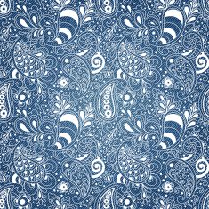Paisley pattern on denim background