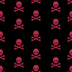 Vector seamless pattern with pixel skulls and bones N2 free image download