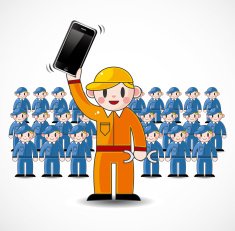 cartoon fix worker team