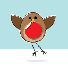 Flying Robin Red Breast with Paper Disk