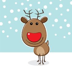 Reindeer with Red Nose free image download